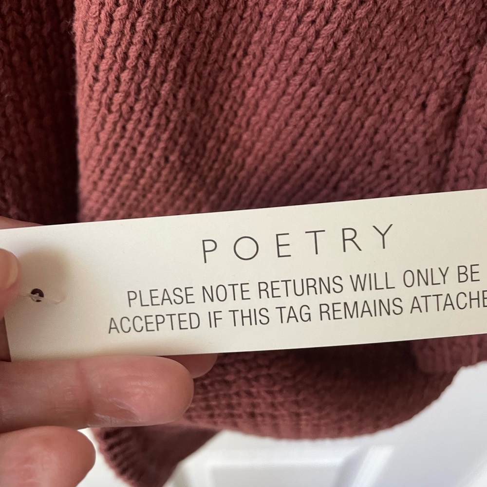 Poetry burgundy sweater.